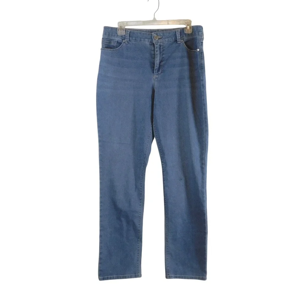 Bandolino Mandie Straight Leg Jeans Womens 10 Medium‎ Wash Blue Denim Pants